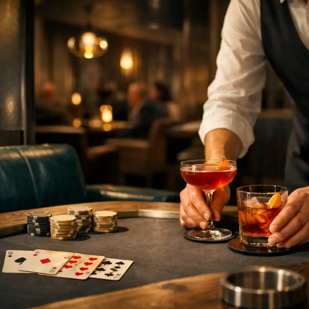 Hospitality service beside cards and drinks in the Card Lounge.